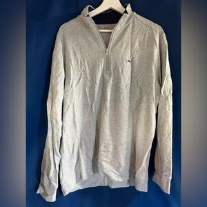 Vineyard Vines Light Gray Quarter-Zip Pullover 100% Cotton